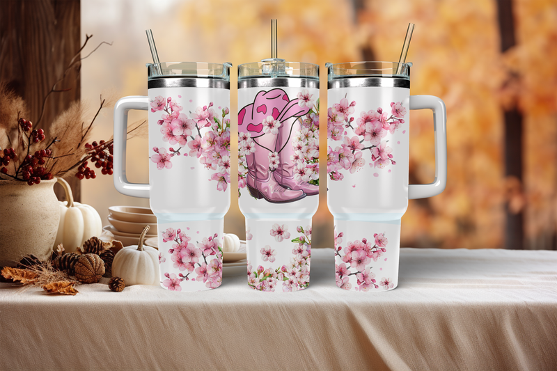40oz Sublimation Tumbler Wrap Print - Sakura