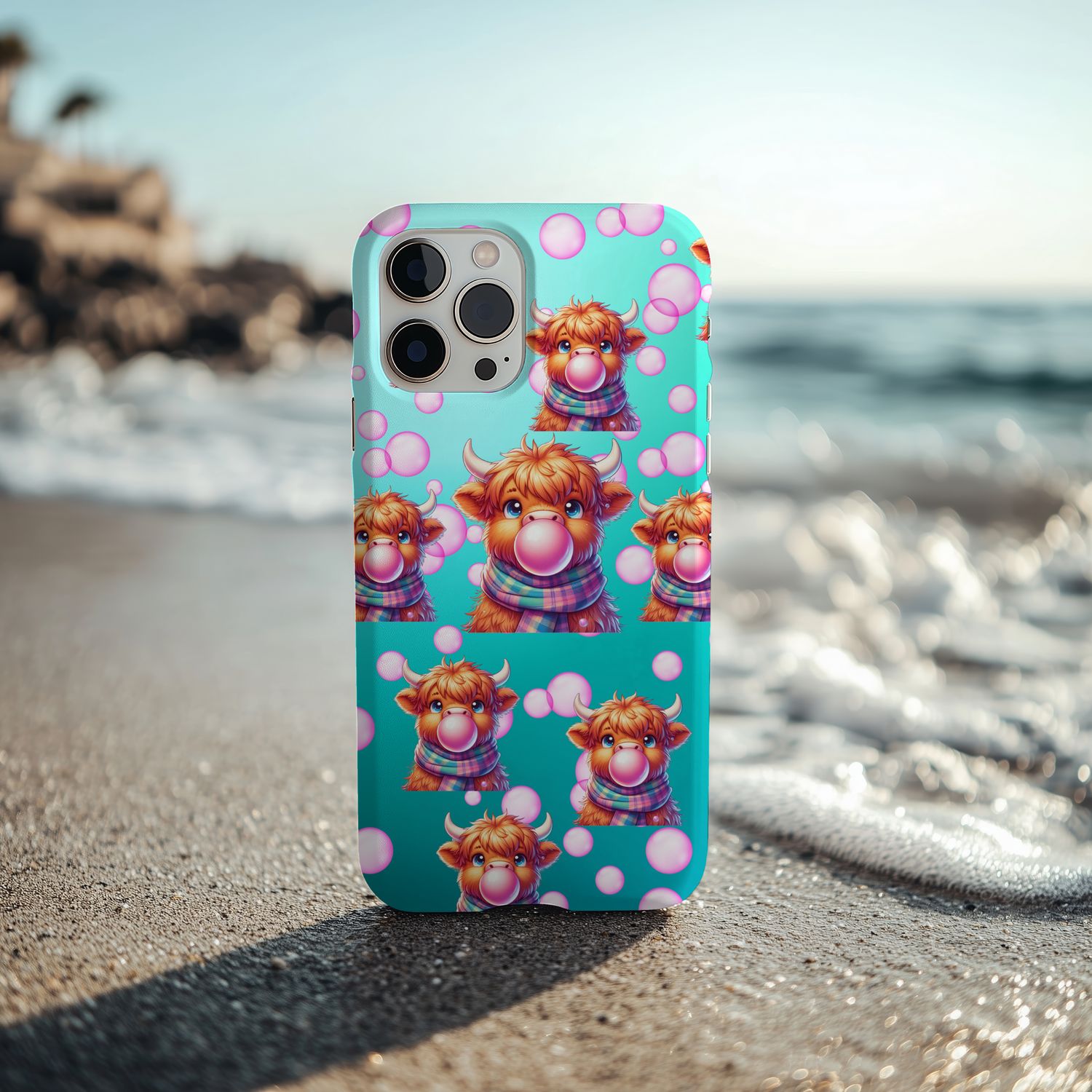 Highland Cow Bubble Gum Phone Case