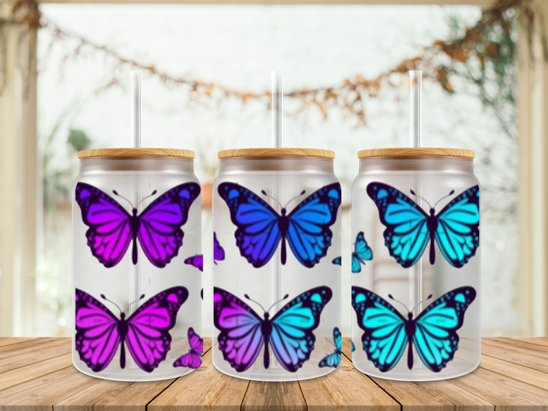 Double Sided Blue &amp; Purple Butterflies