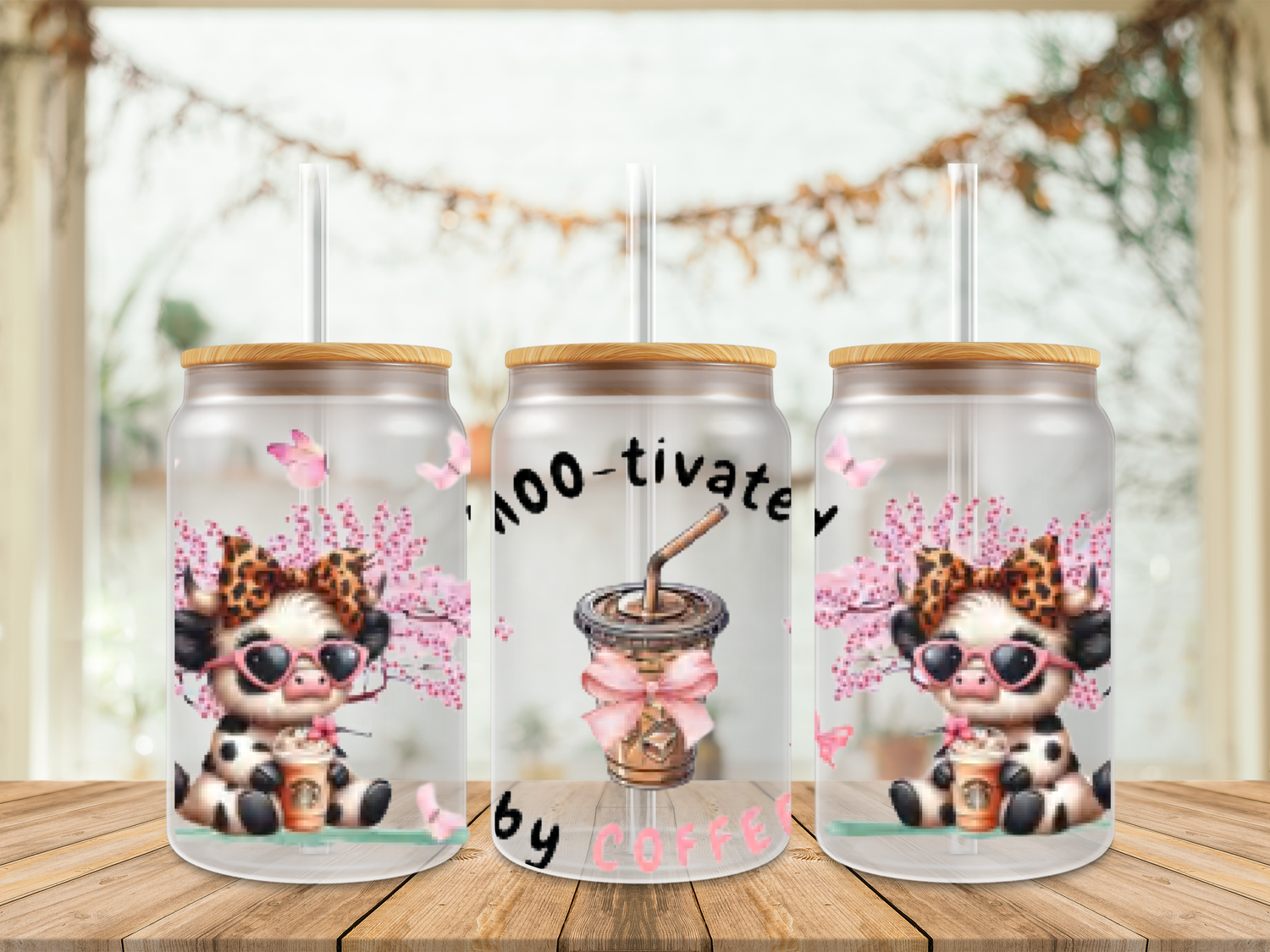 Double Sided Moo-tivated By Coffee