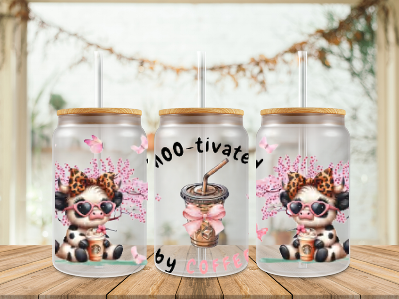 Double Sided Moo-tivated By Coffee