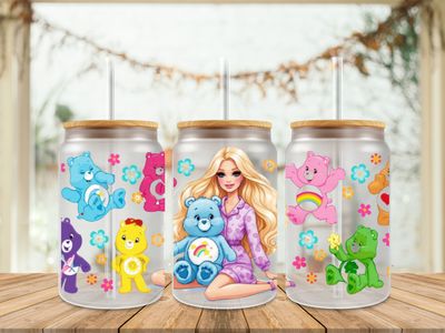 Double Sided Care Bear With Barbie