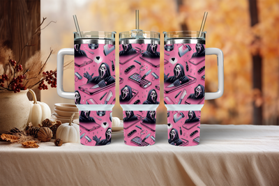 40oz Sublimation Tumbler Wrap Print - Scream Pink