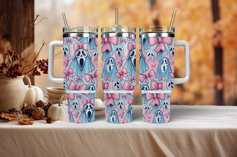 40oz Sublimation Tumbler Wrap Print - Scream Pastel