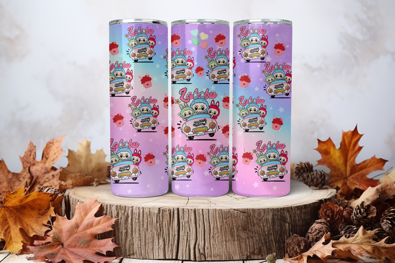 20oz Sublimation Tumbler Wrap Print - Labubu Car
