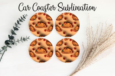 Car Coaster Sublimation Print - Puff Tacos