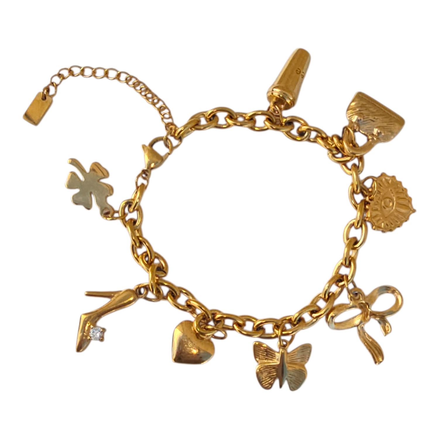 Self Love 22k Gold Plated Stainless Steel With PVD Finish Charm Bracelet