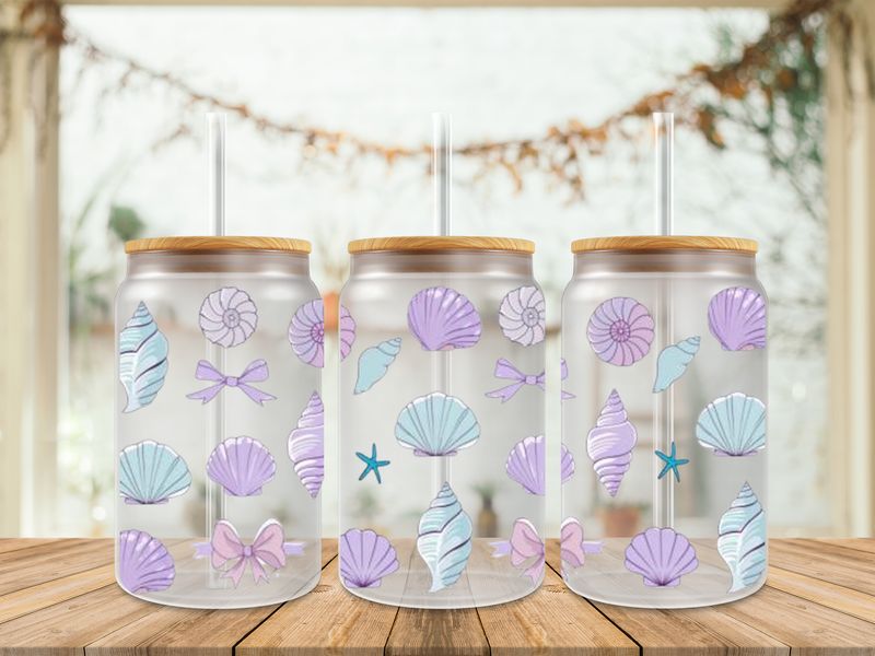 Double Sided Pastel Seashells