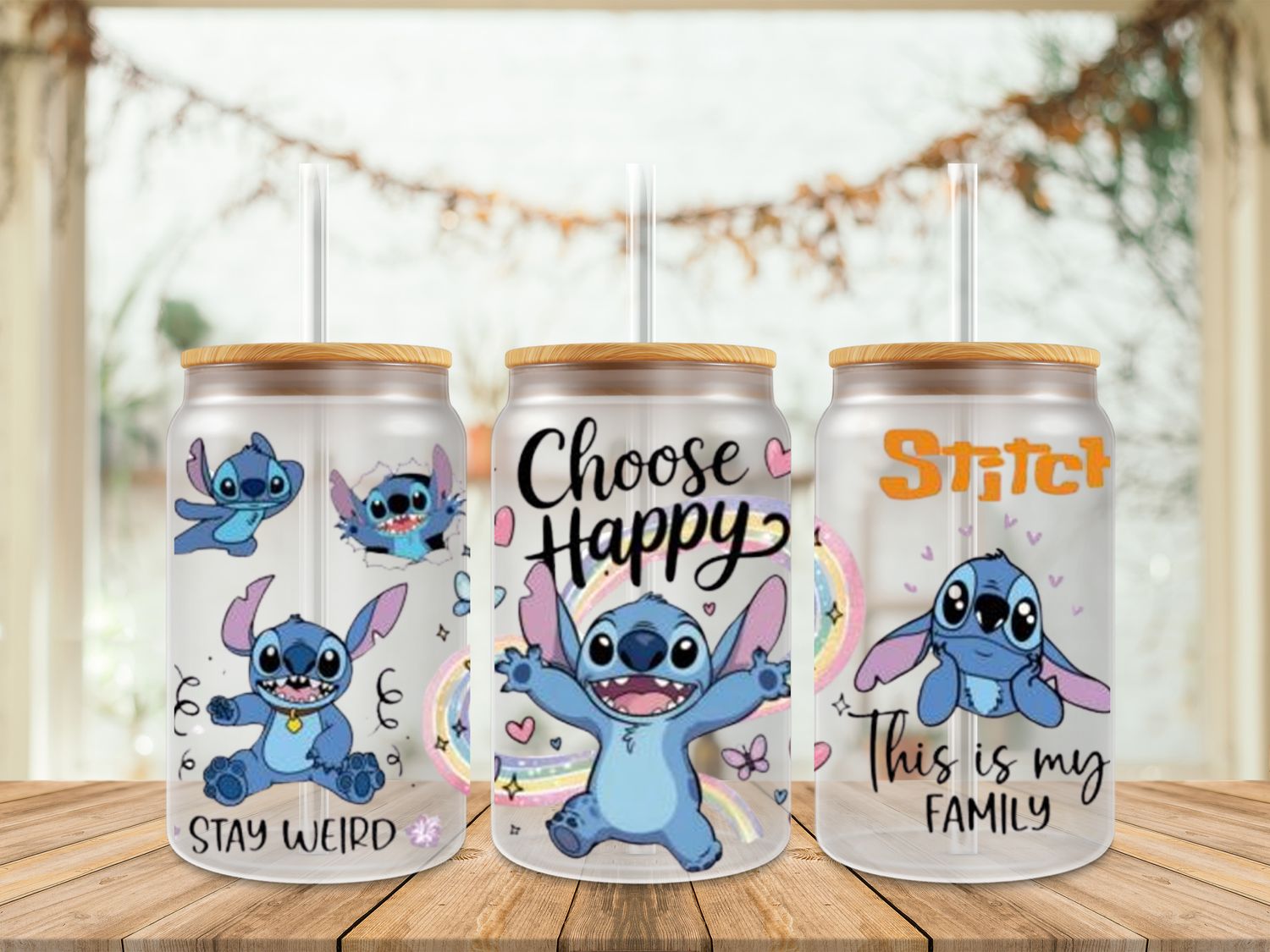 Double Sided Stitch Choose Happy