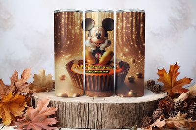 20oz Skinny Sublimation Tumbler Wrap Print - Mickey Mouse Reese's Peanut Butter