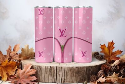 20oz Sublimation Tumbler Wrap Print - Light Pink Zipper Luxury