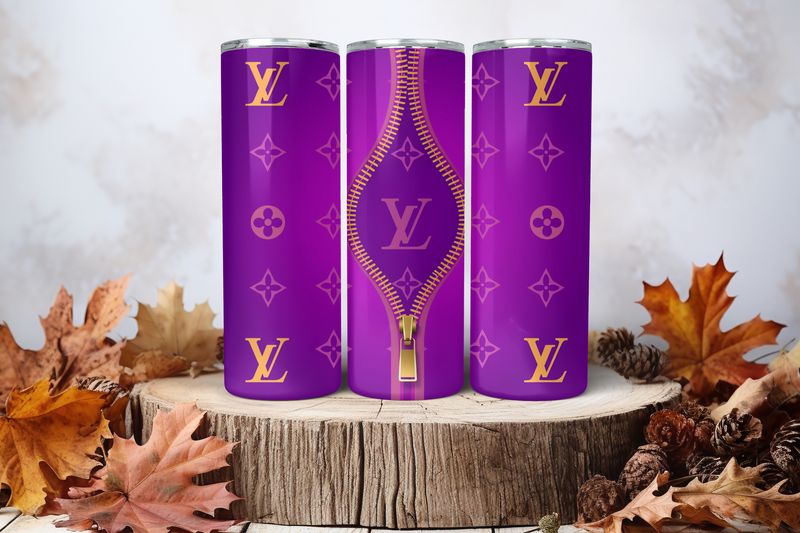 20oz Sublimation Tumbler Wrap Print - Purple Zipper Luxury
