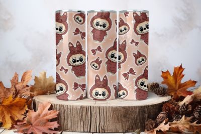 20oz Sublimation Tumbler Wrap Print - Labubu Brown #19