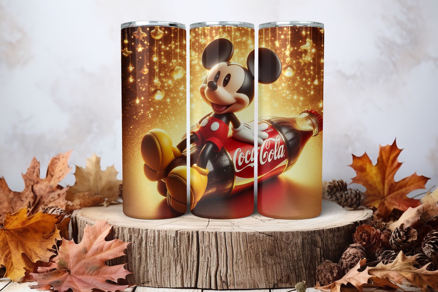 20oz Skinny Sublimation Tumbler Wrap Print - Mickey Classic Coca Cola