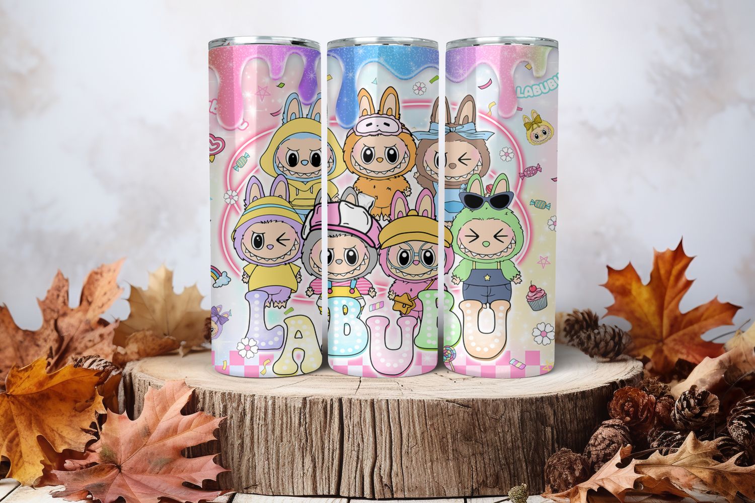 20oz Sublimation Tumbler Wrap Print - Labubu Drip #8