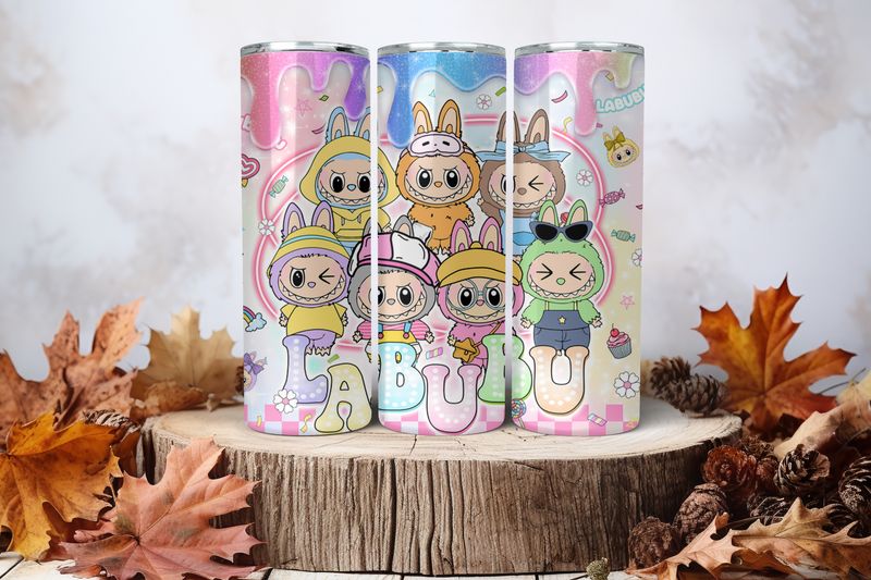20oz Sublimation Tumbler Wrap Print - Labubu Drip #8