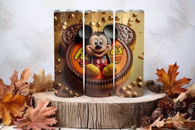 20oz Skinny Sublimation Tumbler Wrap Print - Mickey Mouse Reese's Peanut Butter 2