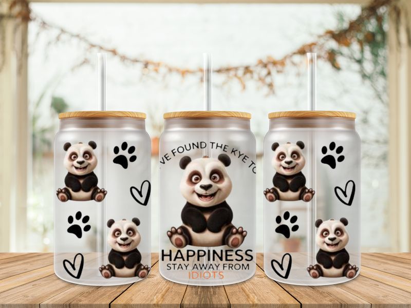 Double Sided Panda I&#39;ve Found the Key To Happiness