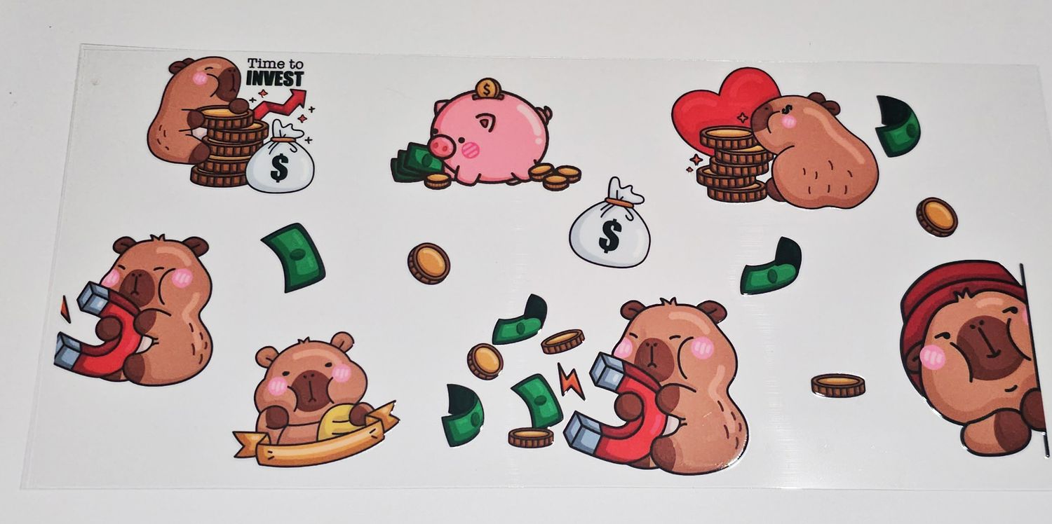 Double Sided Cute Pig Time To Invest