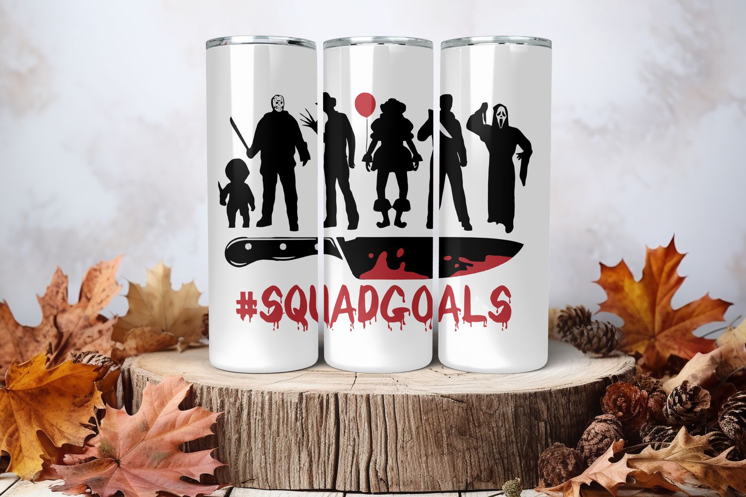 20oz Sublimation Tumbler Wrap Print - Scary #4