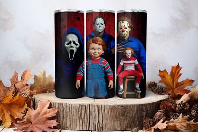 20oz Sublimation Tumbler Wrap Print - Scary #6