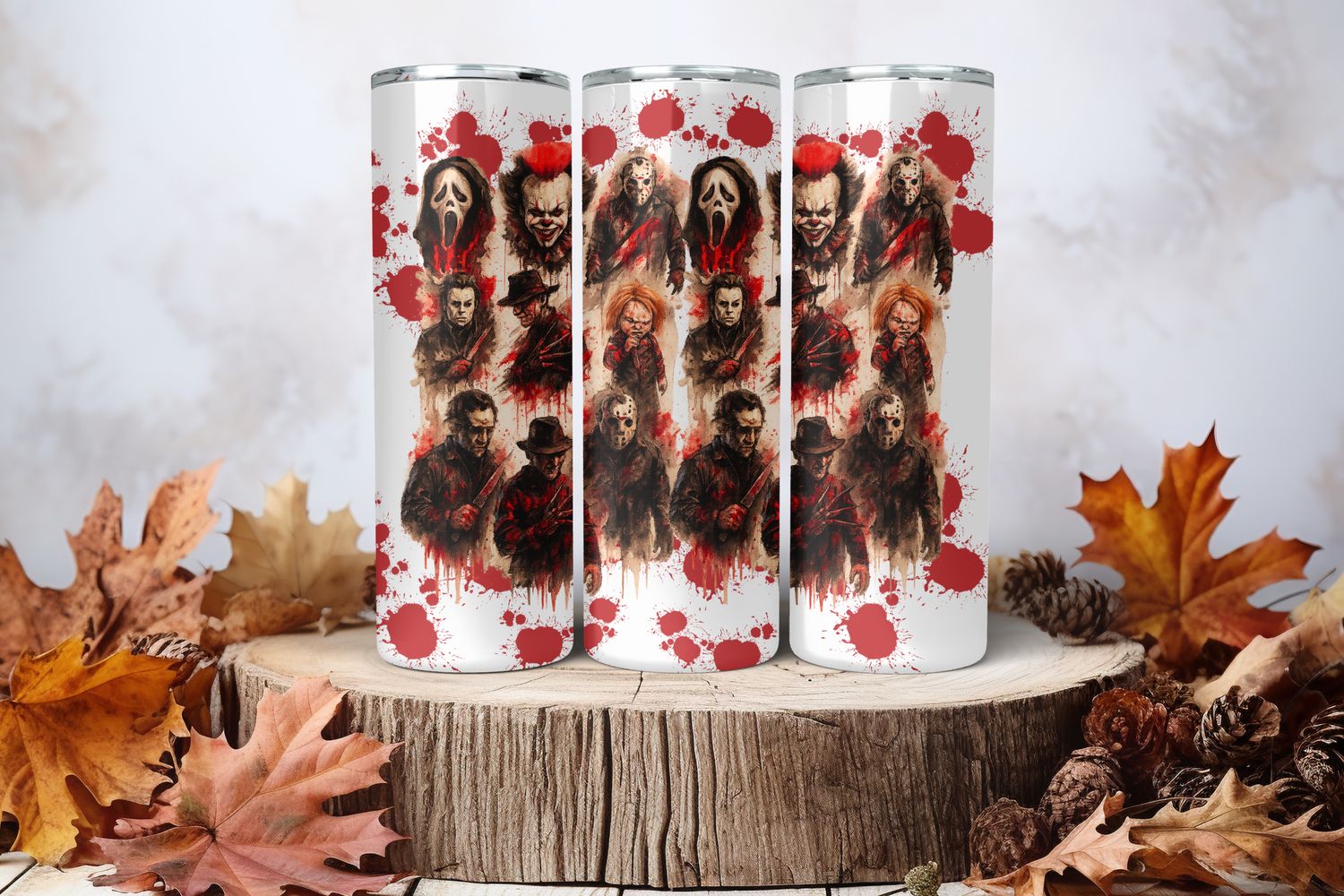 20oz Sublimation Tumbler Wrap Print - Scary #2