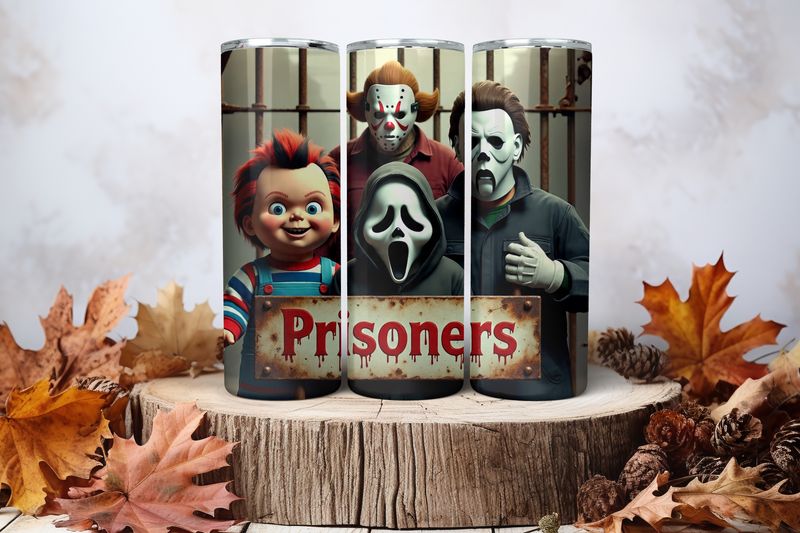 20oz Sublimation Tumbler Wrap Print - Scary #5