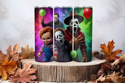 20oz Sublimation Tumbler Wrap Print - Scary #9