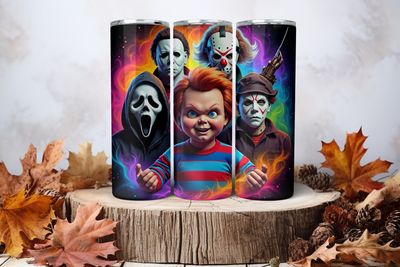 20oz Sublimation Tumbler Wrap Print - Scary #10