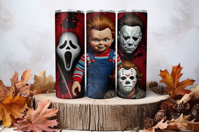 20oz Sublimation Tumbler Wrap Print - Scary #7