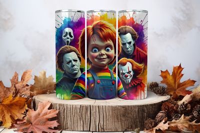 20oz Sublimation Tumbler Wrap Print - Scary #8