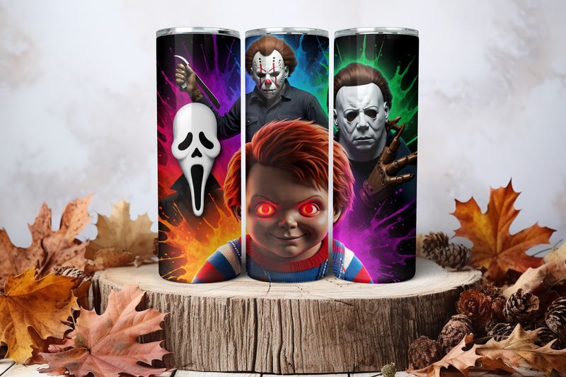 20oz Sublimation Tumbler Wrap Print - Scary #11