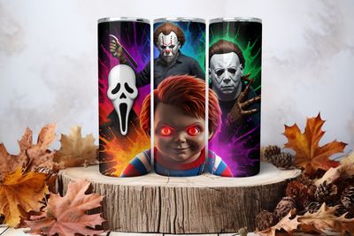 20oz Sublimation Tumbler Wrap Print - Scary #11