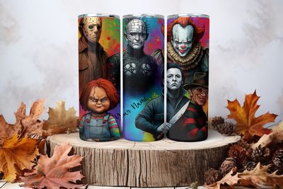 20oz Sublimation Tumbler Wrap Print - Scary #12