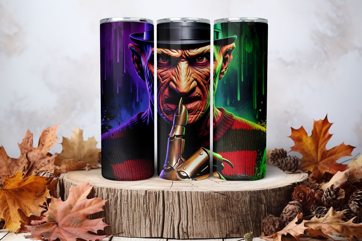 20oz Sublimation Tumbler Wrap Print - Freddy Krueger Swoosh