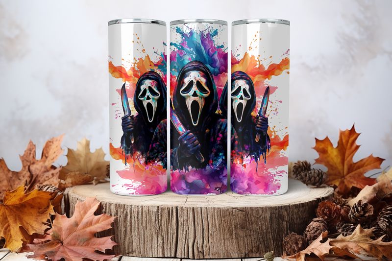 20oz Sublimation Tumbler Wrap Print - Scary 13