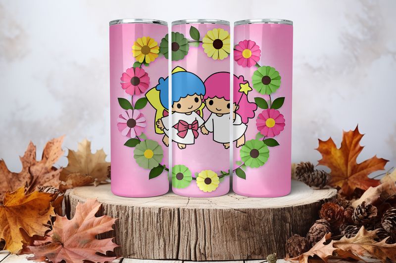 20oz Skinny Sublimation Tumbler Wrap Print - Little Twin Stars
