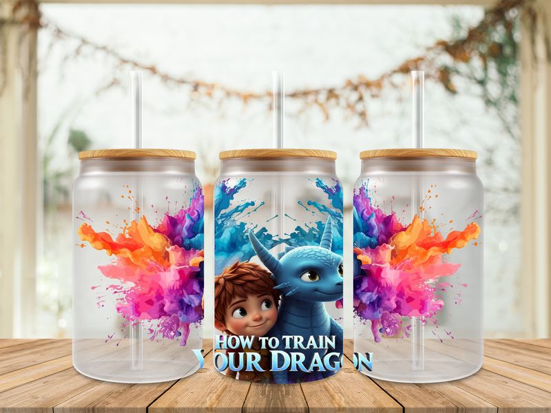 16oz Sublimation Tumbler Wrap Print - How To Train Your Dragon 2