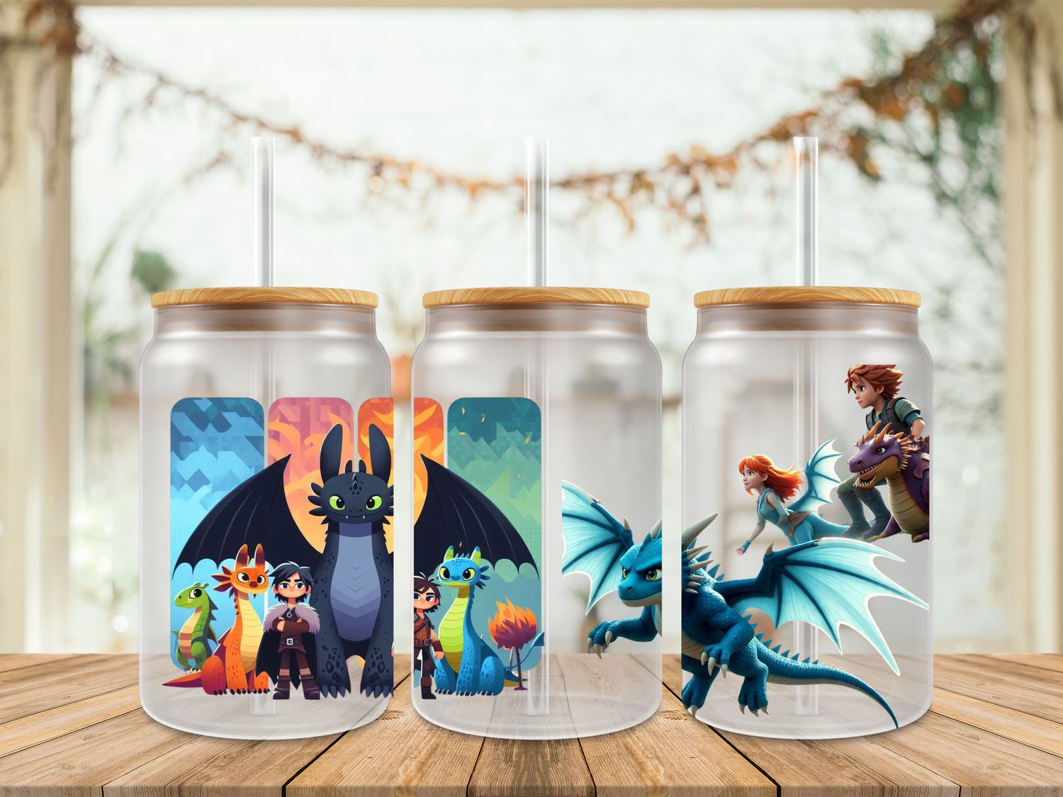 16oz Sublimation Tumbler Wrap Print - How To Train Your Dragon 3