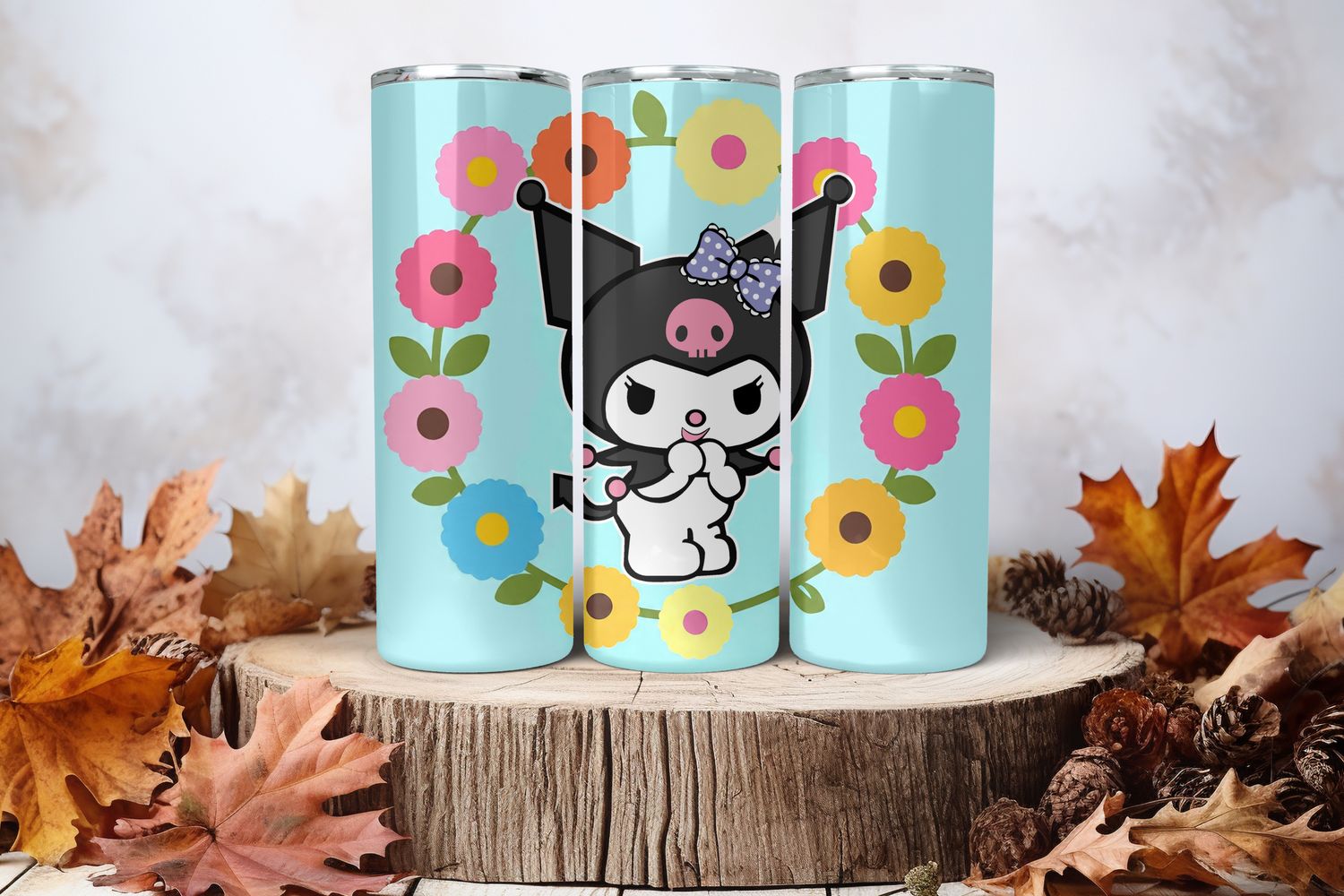 20oz Skinny Sublimation Tumbler Wrap Print - Kuromi