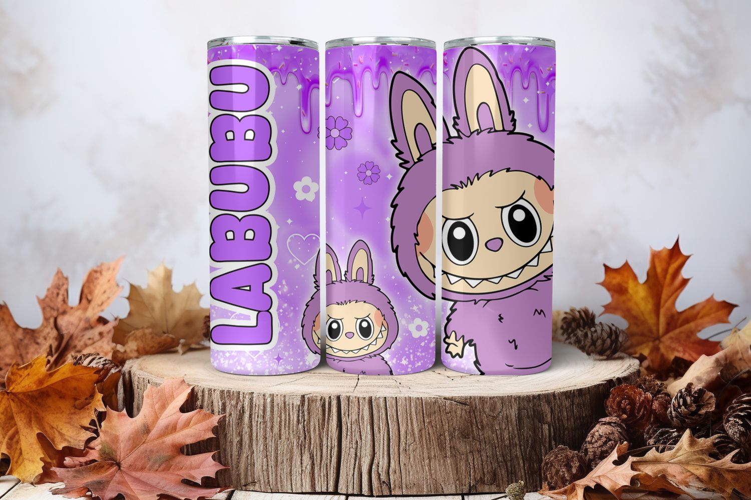 20oz Sublimation Tumbler Wrap Print - Labubu Purple #5