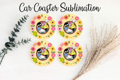 Car Coaster Sublimation Print - Sanrio All