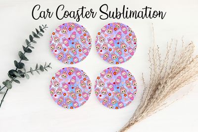 Car Coaster Sublimation Print - Labubu #3
