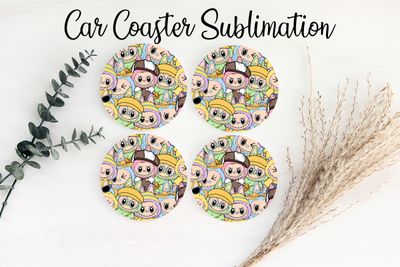Car Coaster Sublimation Print - Labubu #6