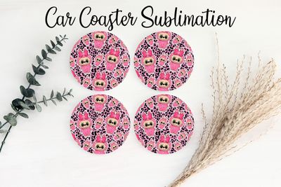 Car Coaster Sublimation Print - Labubu #7