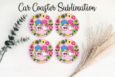Car Coaster Sublimation Print - Little Twin Stars
