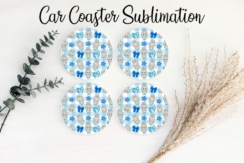 Car Coaster Sublimation Print - Labubu #2
