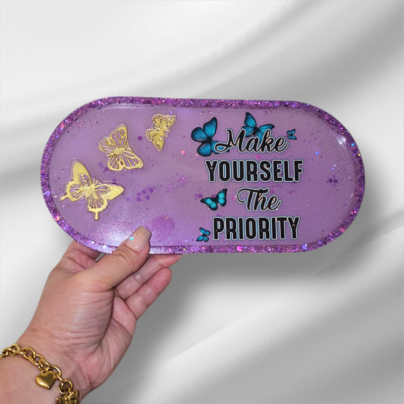 Handmade Resin Trinket Tray With Inspirational Themes