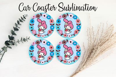 Car Coaster Sublimation Print -My Melody With Strawberry