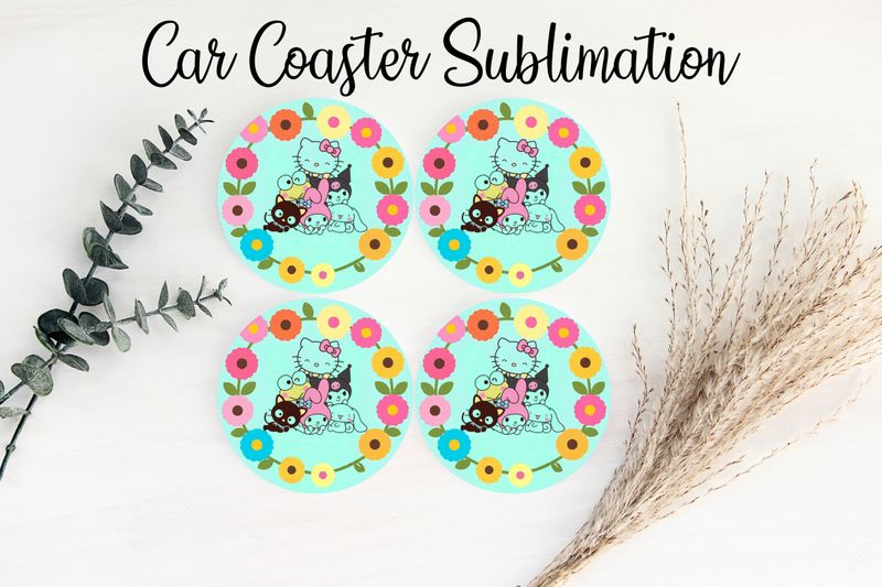 Car Coaster Sublimation Print - Sanrio All 2
